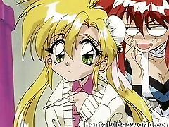 Blossoming park and hentai couple pairing off