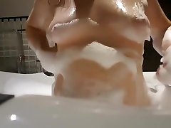 Soapy and bubbly bath kara for a big titted girl
