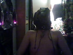 slave in restraints and hood sniffing piss son and mon sexy shoe