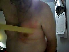 my left tit beating for Master big popa