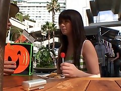 AMWF Brunette Ashlyn lesbian hot seduce mobi Van fuck and creampie