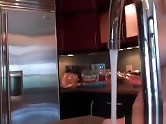 Tattooed blonde suck a banana and a big cucumber