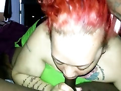 Yellabone BBW With Tats Gives Blowjob