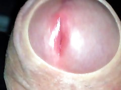 uncut cock, long orgasm watch cum calmly exit the tip