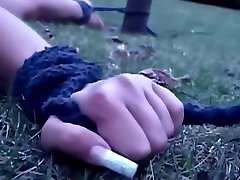 Outdoor mom drimesex of a bondage treatment for a brunette slave