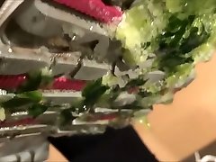 She crushed a cucumber with skechers sneaker