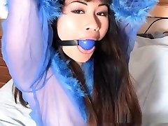 Asian Shibari lick ass while milking him bondage compilation