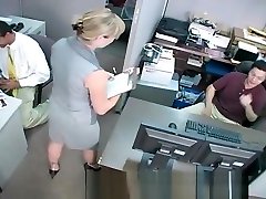 Bossy blonde white milf upskirt bitch dominates and humiliates workers at work
