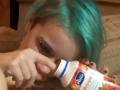 Kira teasing in panties and sissy hands free cumming socks