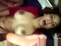 Ebony college teen gets a cumshot
