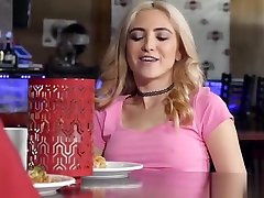 College couple fuck in a diner with the mature waitress
