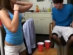 Elegant Blond Is Delighting Two Very Hungry Dudes