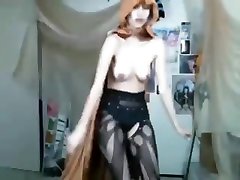 Topless Fishnet Dancer in japanesse full Leggings
