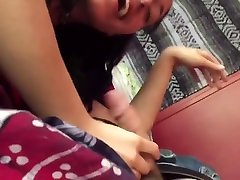 Blue Haired School Girl Blow Job & 69