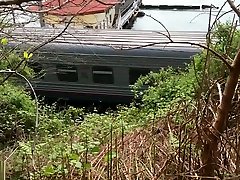 My girlfriend like public sex, we do it near a passing train!