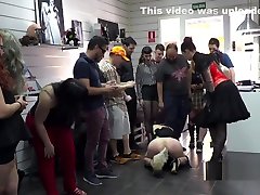 Sub with butt plug tail in public