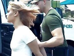 Beautiful immigrant riding lucky agents cock