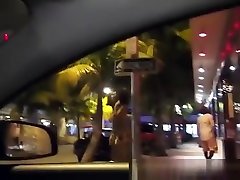 Busty ebony hitchhiker sucking white drivers cock outdoors po