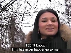 Beautiful Czech babe sucking in public