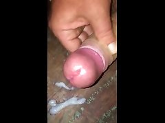 big uncut cock with swollen helmet cumshot