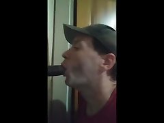 ri gloryhole: tall, early-20s black cock