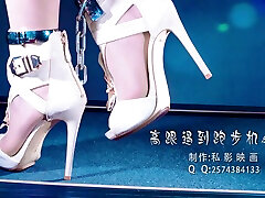 ASIAN CHAINED bikini puls ass WALKING IN HEELS