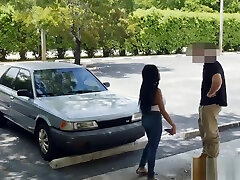 Huge tits ebony sells her car and banged