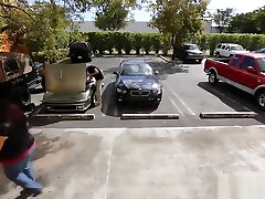 Skinny blond bimbo sells her car and gets fucked by pawn man