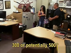 Cuban chick gets screwed by pawn man at the pawnshop