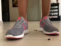 Anna squishes cockroaches under her Nike Sneakers!