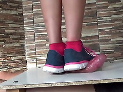 Hard stomp - cock ball torture- cbtrample - cock crush with sneakers