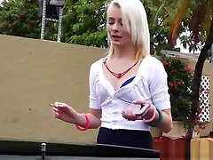 Cute 18yo hitching babe getting doggystyled