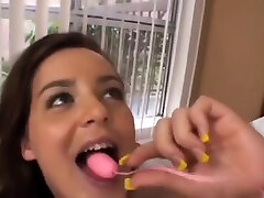 Honey brunette Natasha Nice makes naturist small blowjob