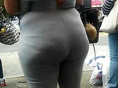 Thick Latina Milf Booty in Grey Jumpsuit