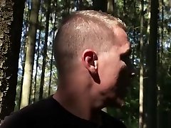 Milf sucks bfs huge dick in forest