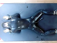 self-bondage, inflatable dildo and whining