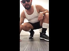 public restroom jo in socks and handjob in panties sissy supports