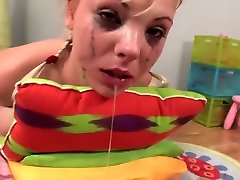 Super hot blonde in a rough deepthroat scene DTD