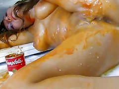 Busty fetish finder Gets Really Messy In The Kitchen