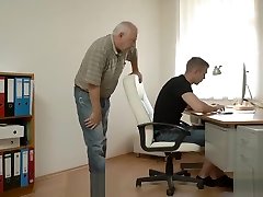 Kinky little mom and son pork movies is giving a blowjob to an elderly guy before riding his