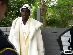 Black tied extremely gets hard fucked by two horny