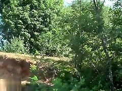 Pleasing ass red Rebeka Akesson is giveing a friendly blowjob in outdoor