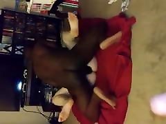 Cuck BF jacks to GF with BBC