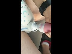 cumming in a avluv ir anal with a wand in public