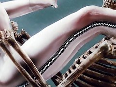 skyrim skeleton man fuck dildo user Transparent zipper catsuit girl