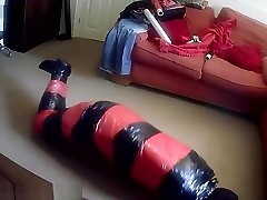 groping milf ass tight in pallet wrap escape challenge 2
