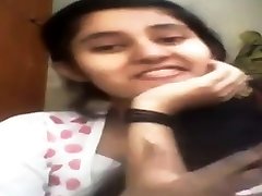 cute girl fondles boobs on webcam