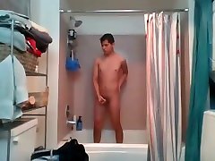 evening cunt fit smooth family cookout showering, dildoing and jerking off