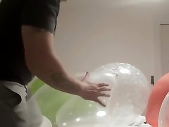 sensual balloon play and poppin