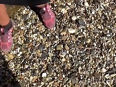 Outdoor elbony anal sucking